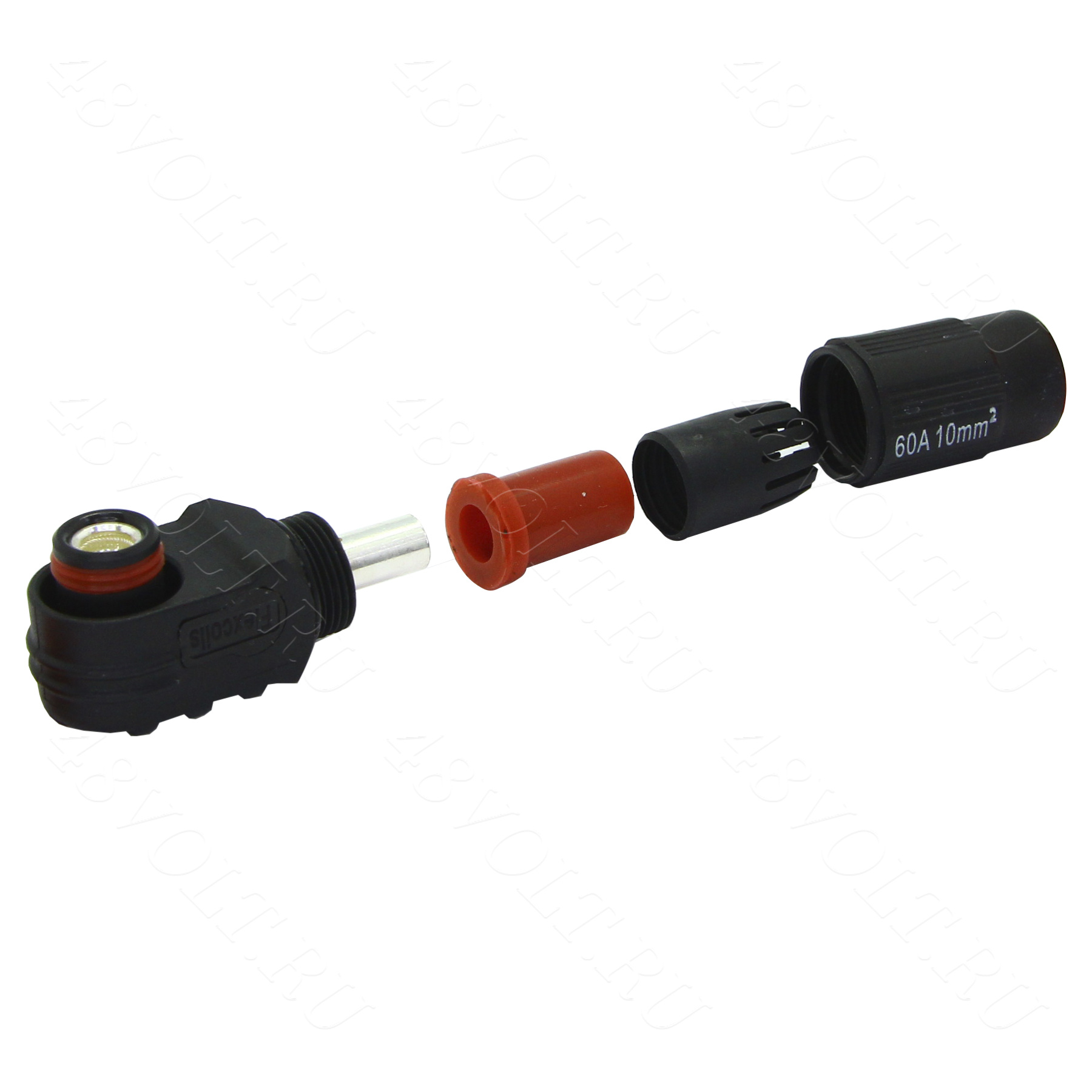 Flexcoils (SurLok) вилка черная 60A (Ф6-10mm2)